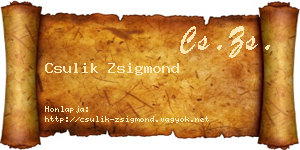 Csulik Zsigmond névjegykártya